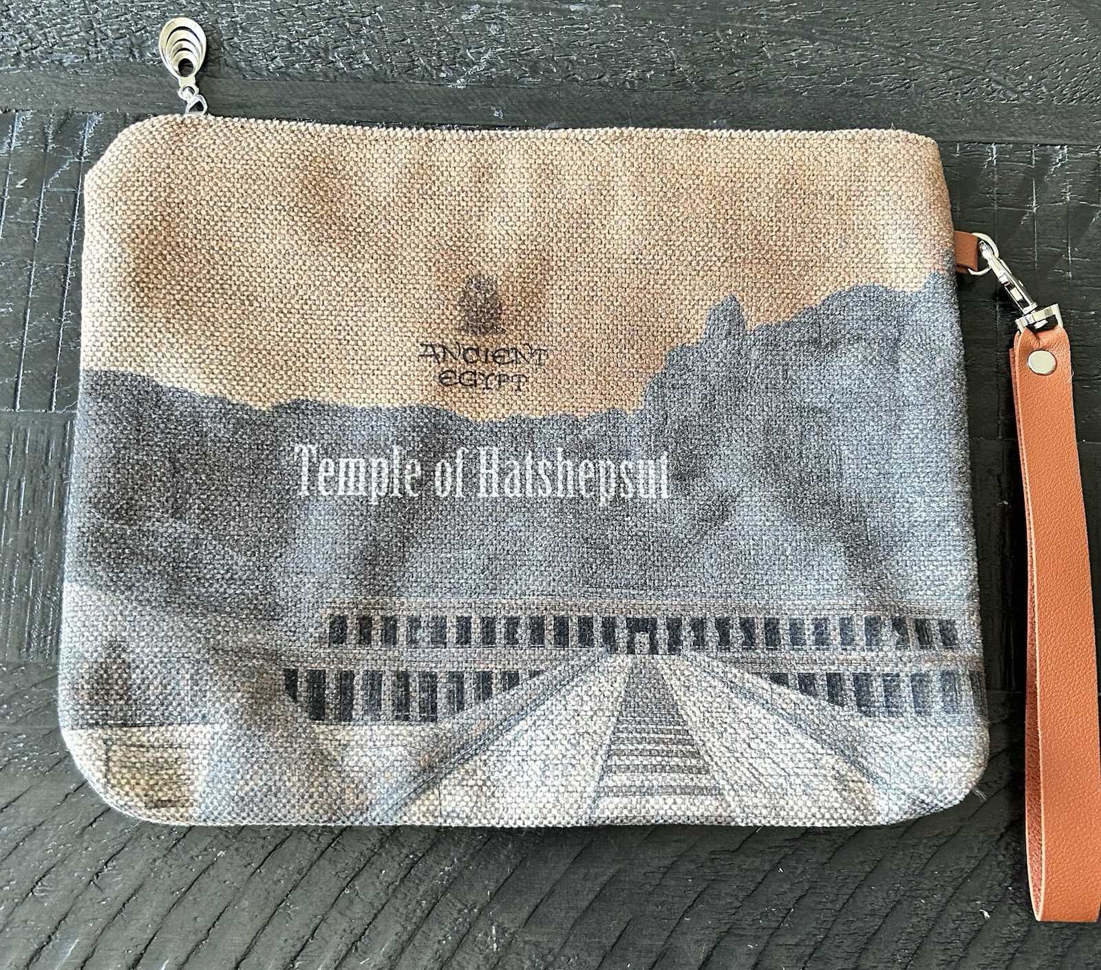 Ancient Egypt Temple Of Hatshepsut Clutch Bag 8 X 10”