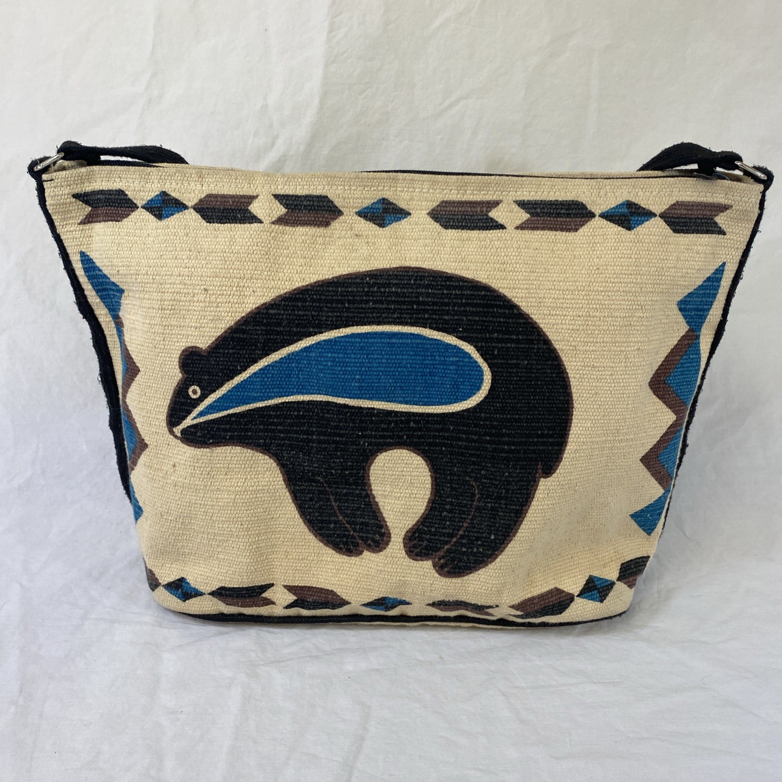 El Paso Saddle Blanket Co. Tote Bag Purse 100% Cotton Southwest Bear Design