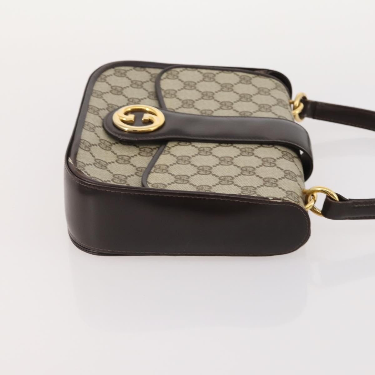 GUCCI GG Supreme GG Crystal GG Canvas Bag PVC 4 Set Navy Beige Auth YKZ424