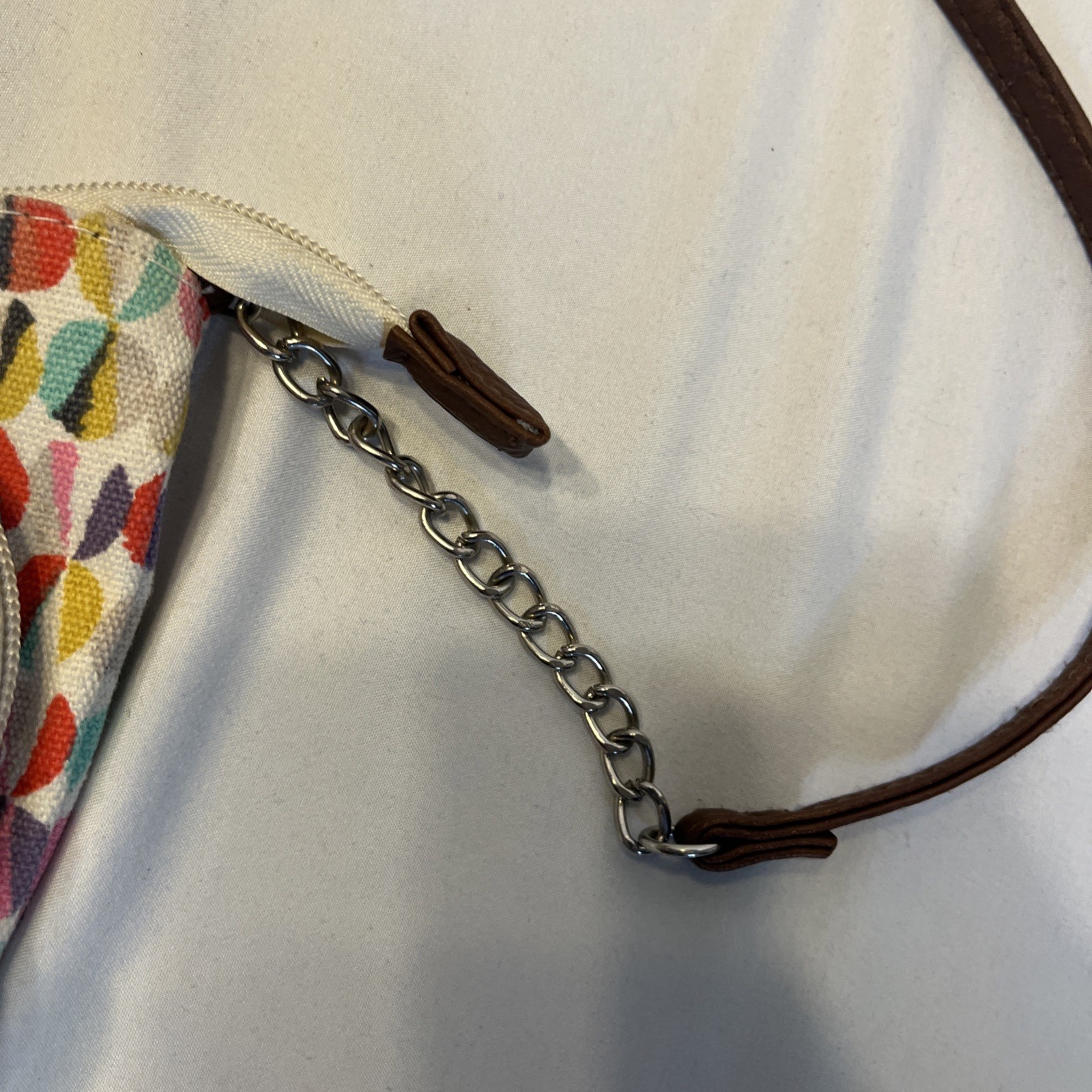 Small Crossbody Bag Colorful Geometric Design 8 x 5 Inches Zip Shut