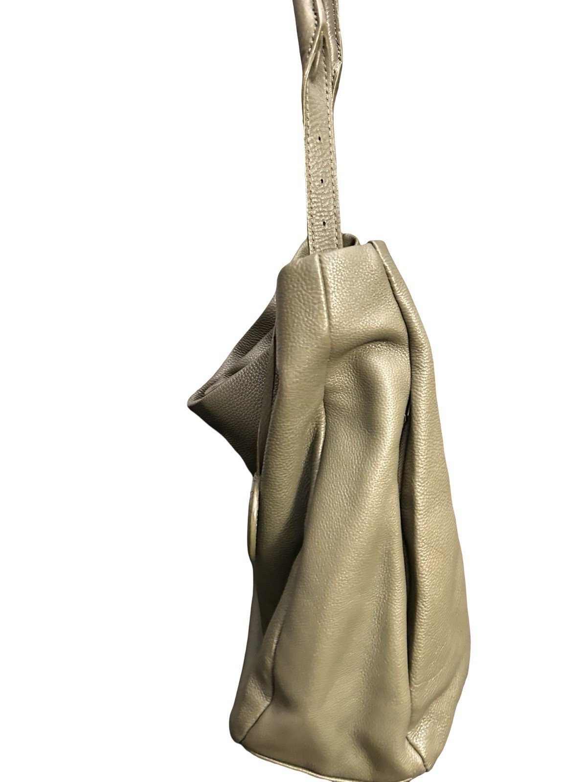 The Sak Leather Hobo Tote Bag 14×13 Green Shoulder Crossbody Utility Handbag