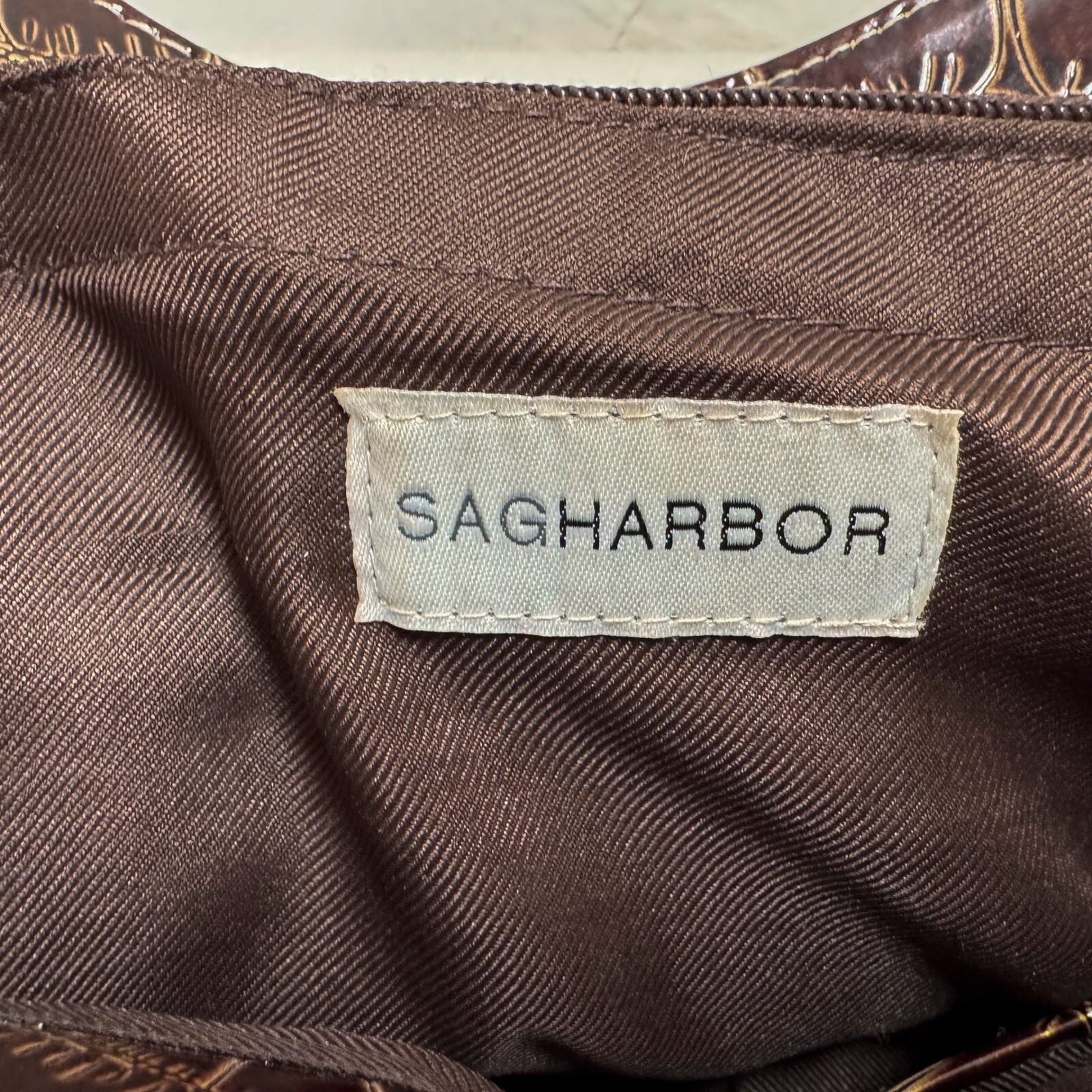 Sag Harbor Satchel Bag Faux Crocodile Leather Shoulder Bag Purse
