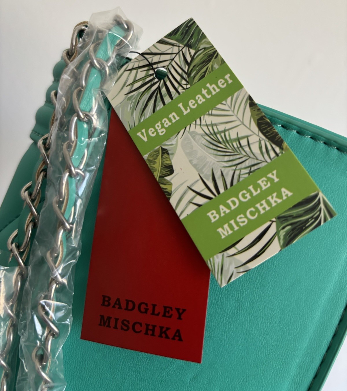 Badgley Mischka Green Women’s Vegan Leather Quilting Crossbody Bag