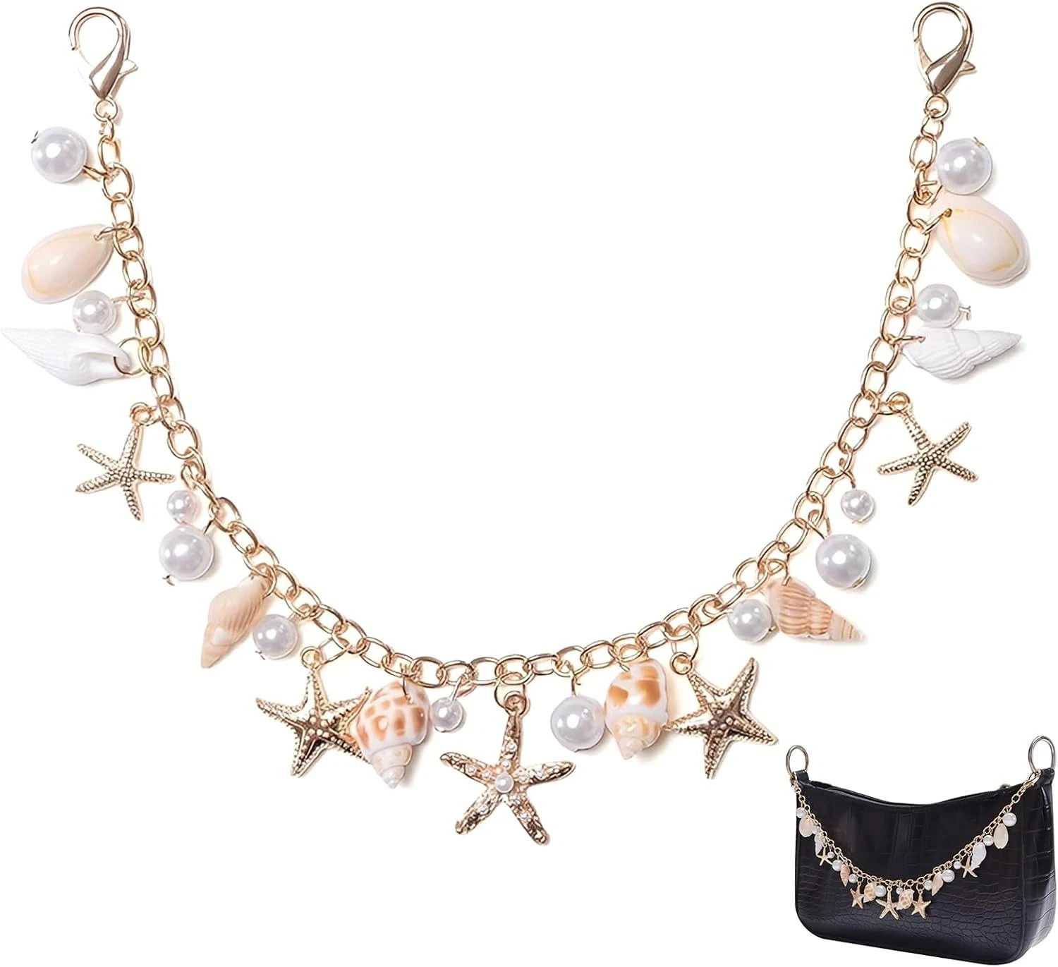 Bag Charms for Handbags, Purse Keychain for Women, Golden Bag Chains Purse Charm