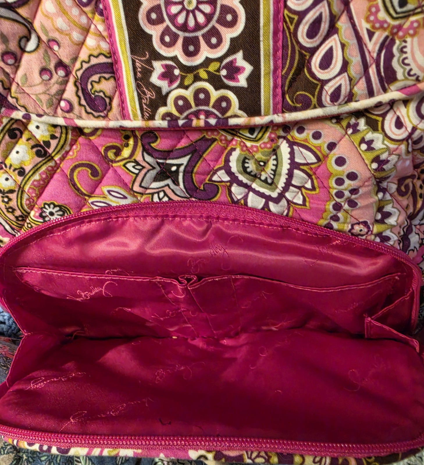 Vera Bradley Double Zip Backpack in the retired “Very Berry Paisley” pattern