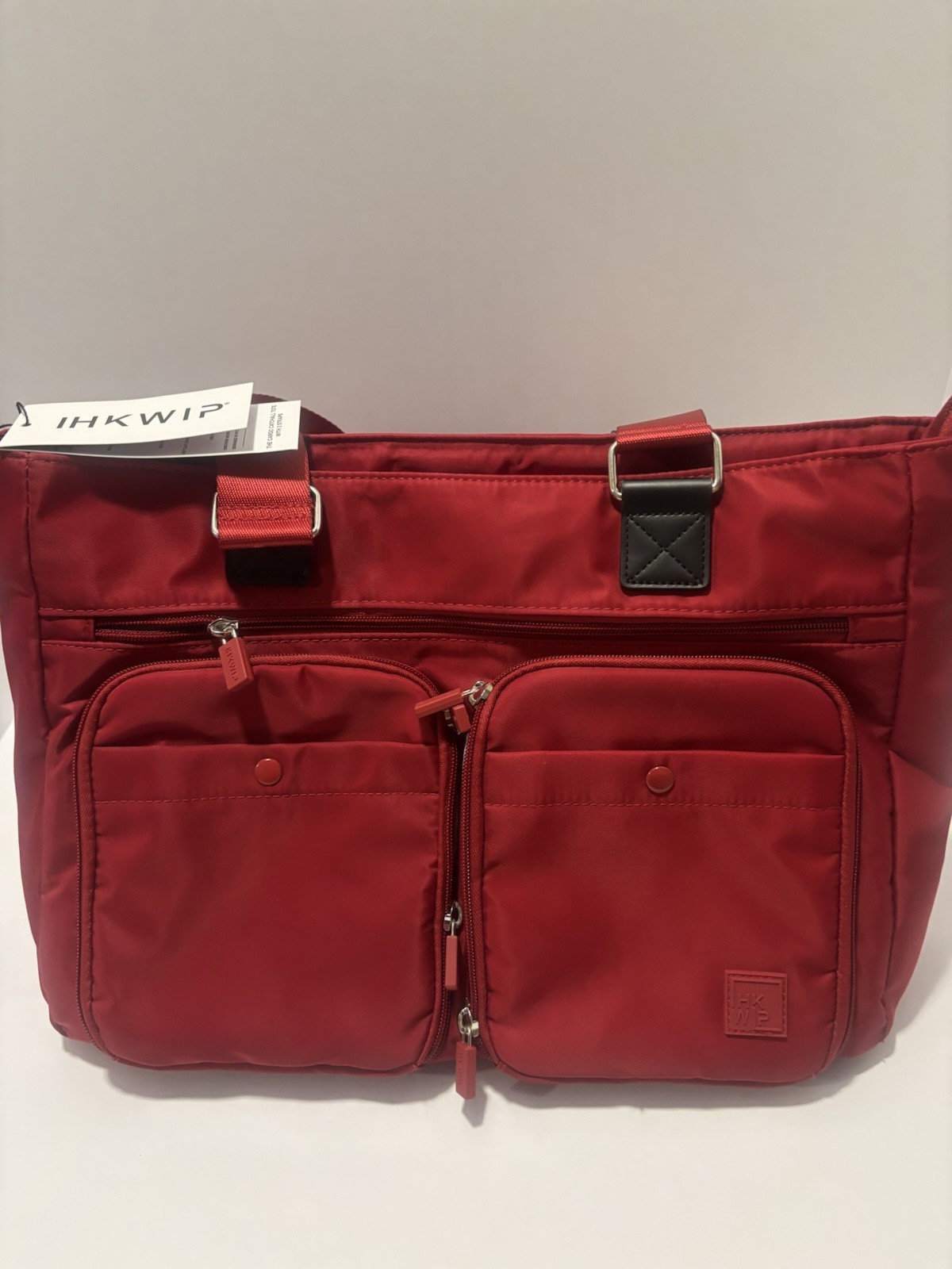 IHKWIP Cargo Catchall Tote with Two Crossbody Straps Ruby Berry