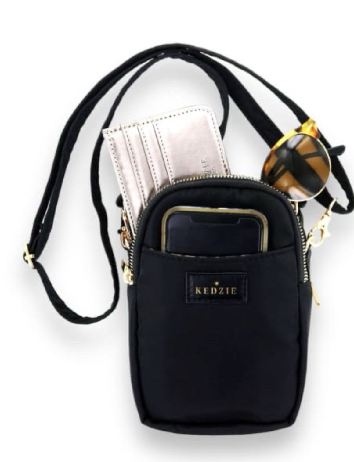 KEDZIE Purple Small Zip Crossbody Bag w/ Adjustable Detachable Strap