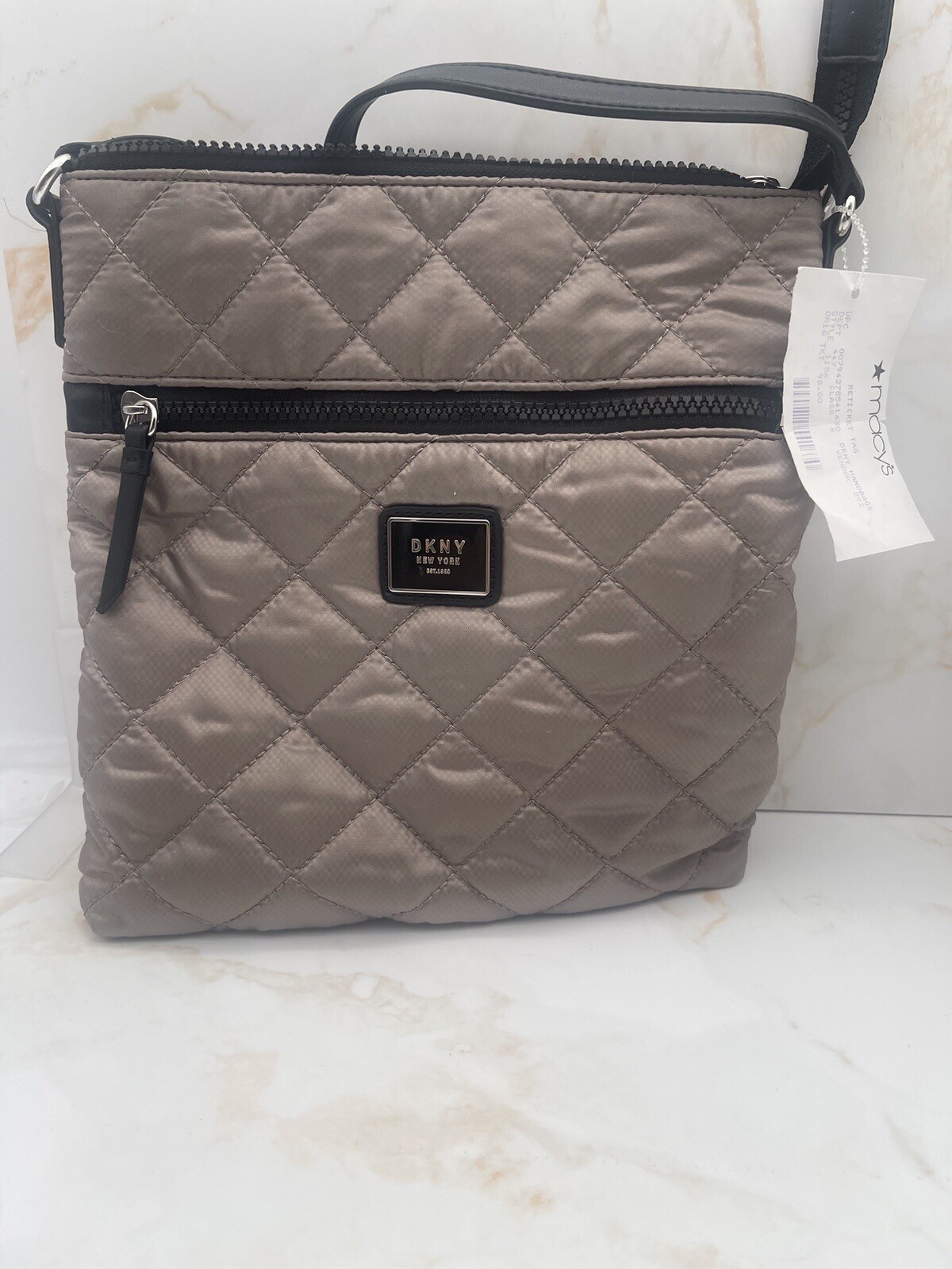 DKNY Maya Quilted Crossbody Brown And Black