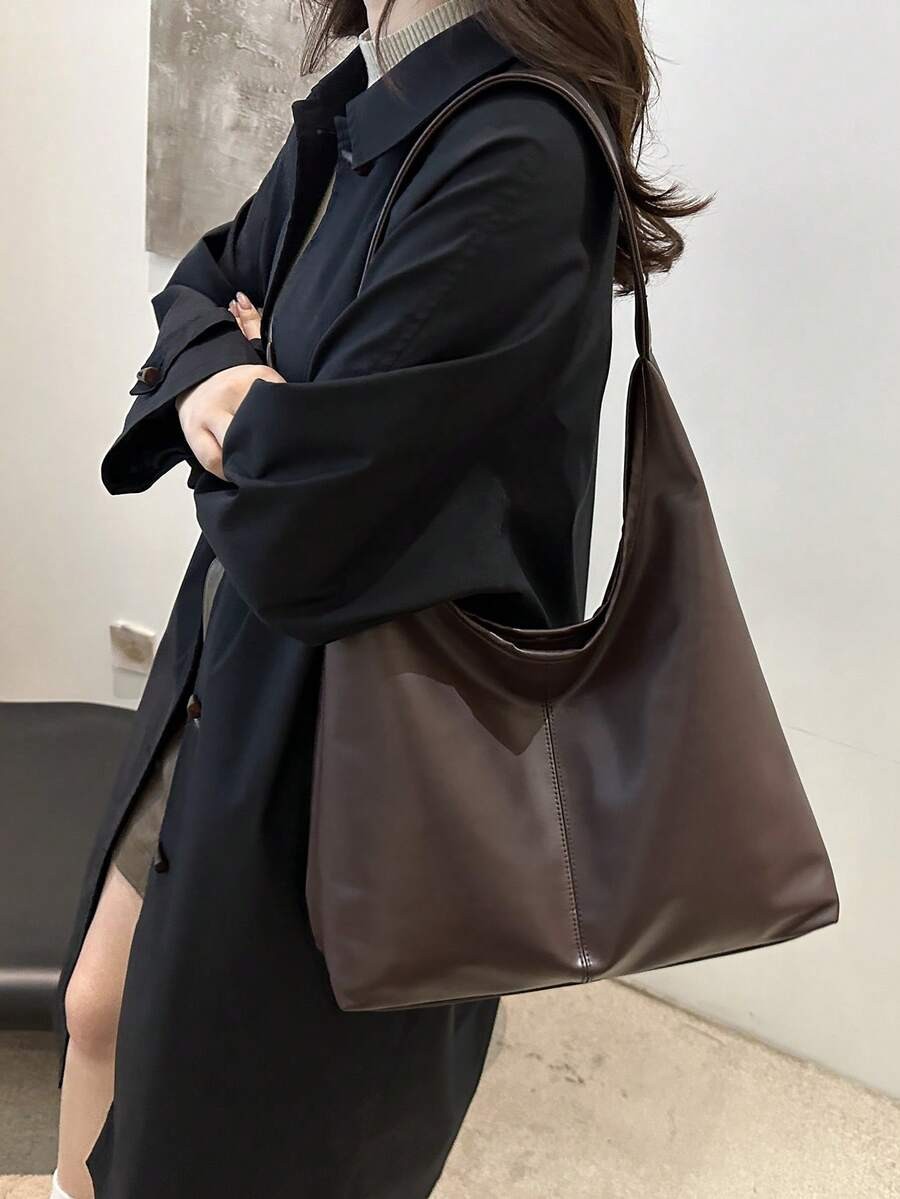 Minimalist Commuter Tote Bag Women Large Capacity Hobo Shoulder Underarm Purse