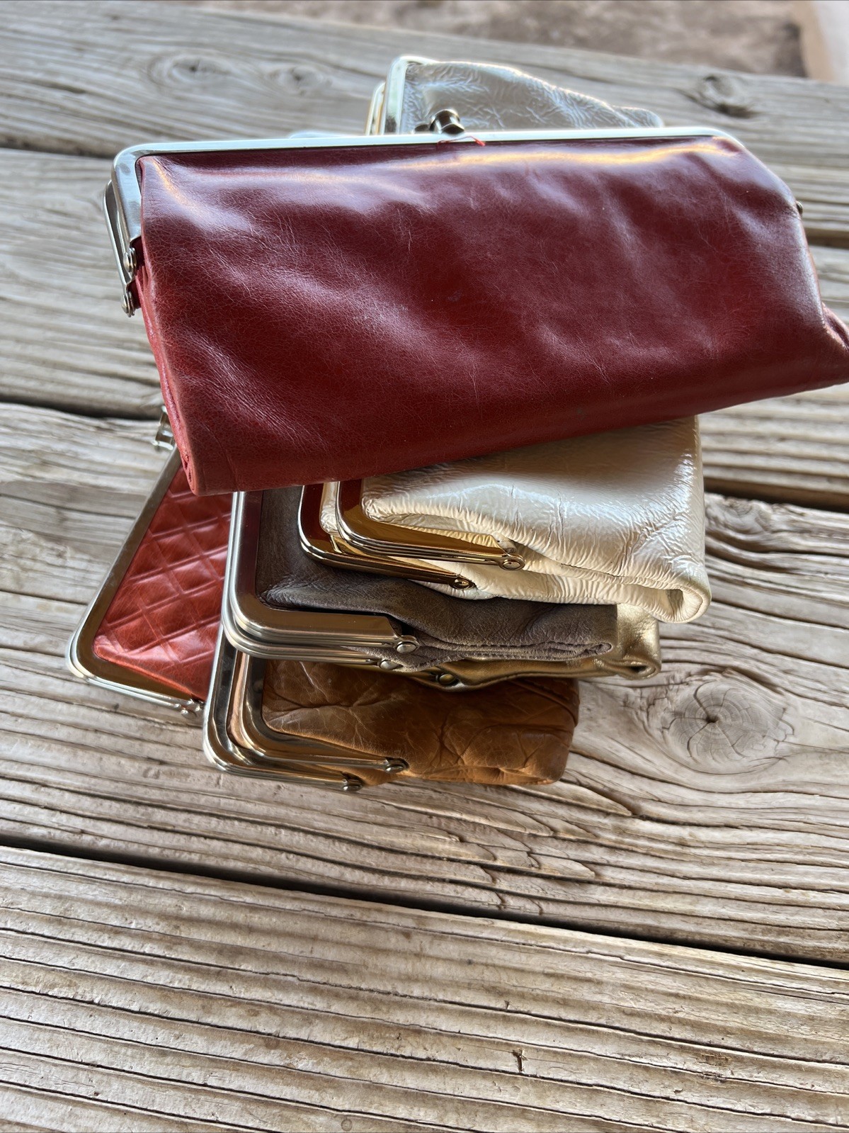 HOBO INTERNATIONAL LOT OF 6 LAUREN CLUTCH BAG WALLETS VARIOUS COLORS NO REAPEATS
