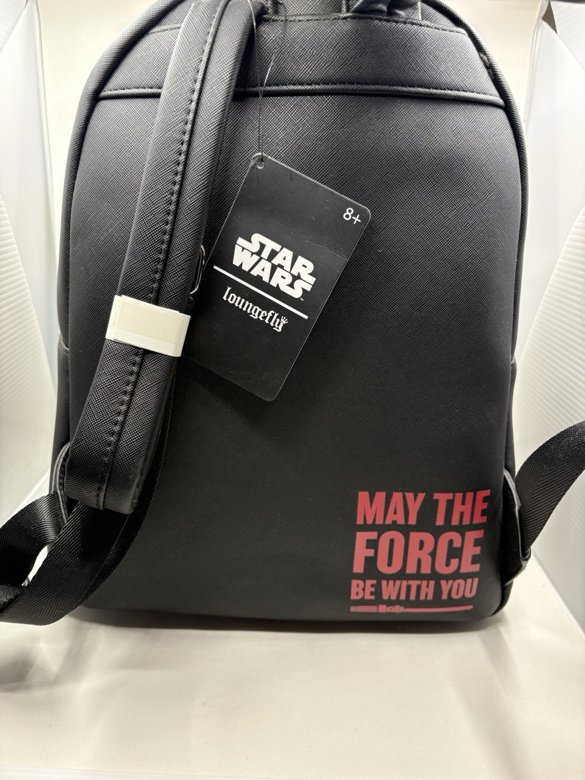 NWT Loungefly Star Wars Trilogy Mini Backpack Graphic Print Zip w/ Bag Charm