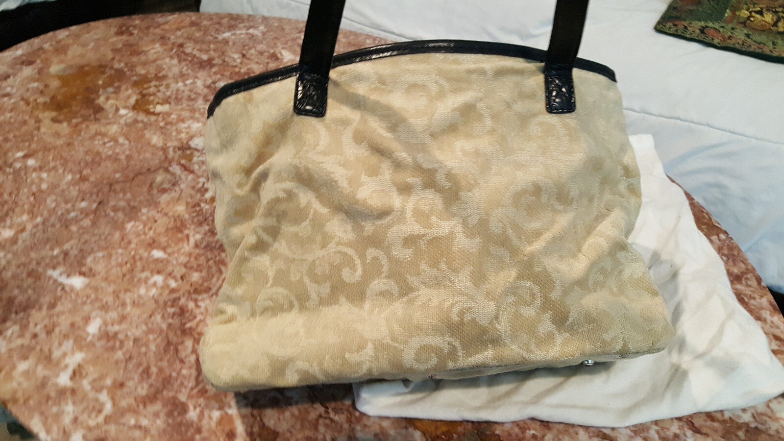 Brighton Scottie Rex & Tex Canvas & felt Double Handle Medium size purse