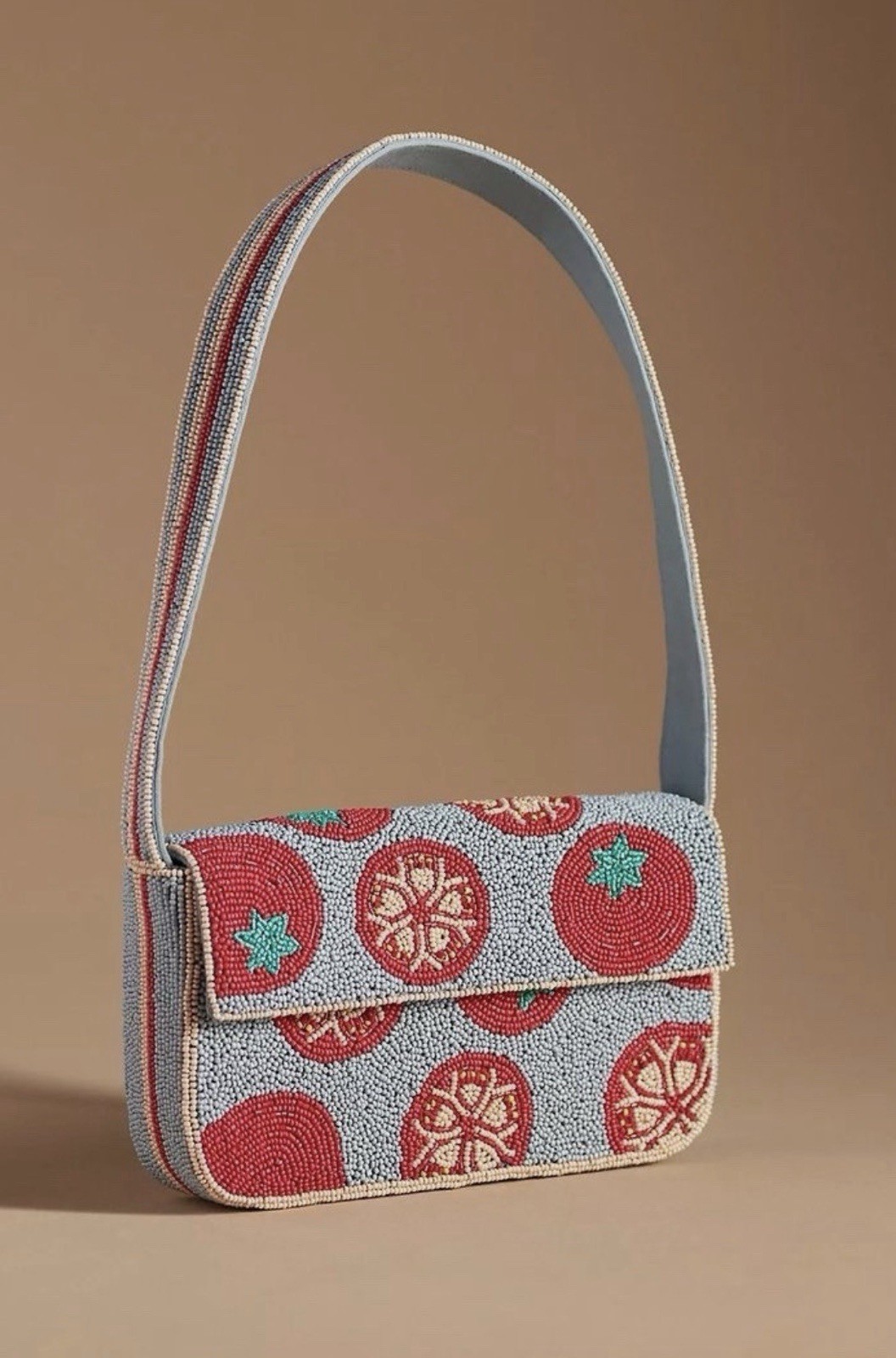 Anthropologie Maeve The Fiona Beaded Bag Wallet SET Food & Drink Edition Tomato