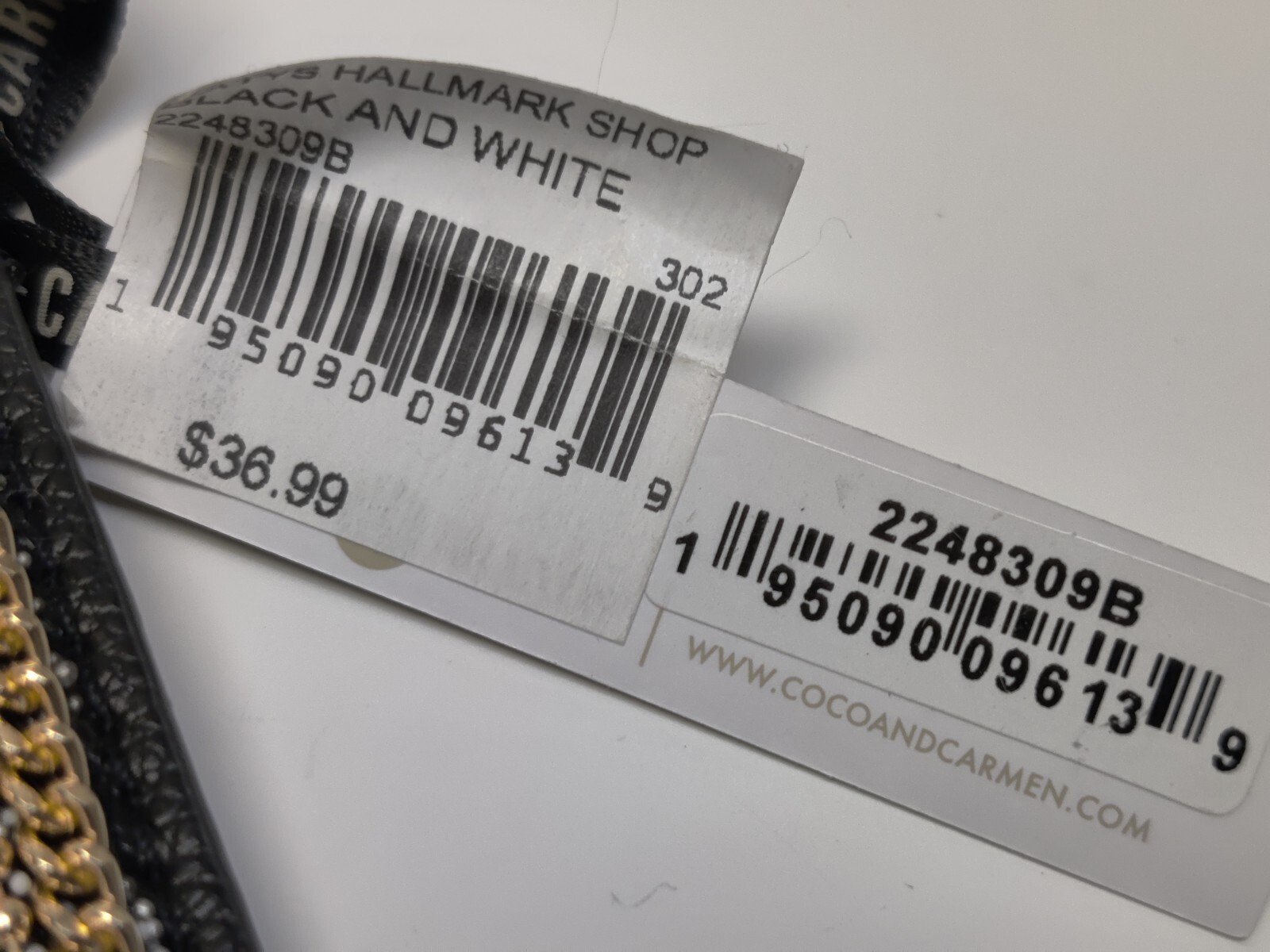 COCO + CARMEN White And Black Artisan Beaded Crossbody Clutch Bag
