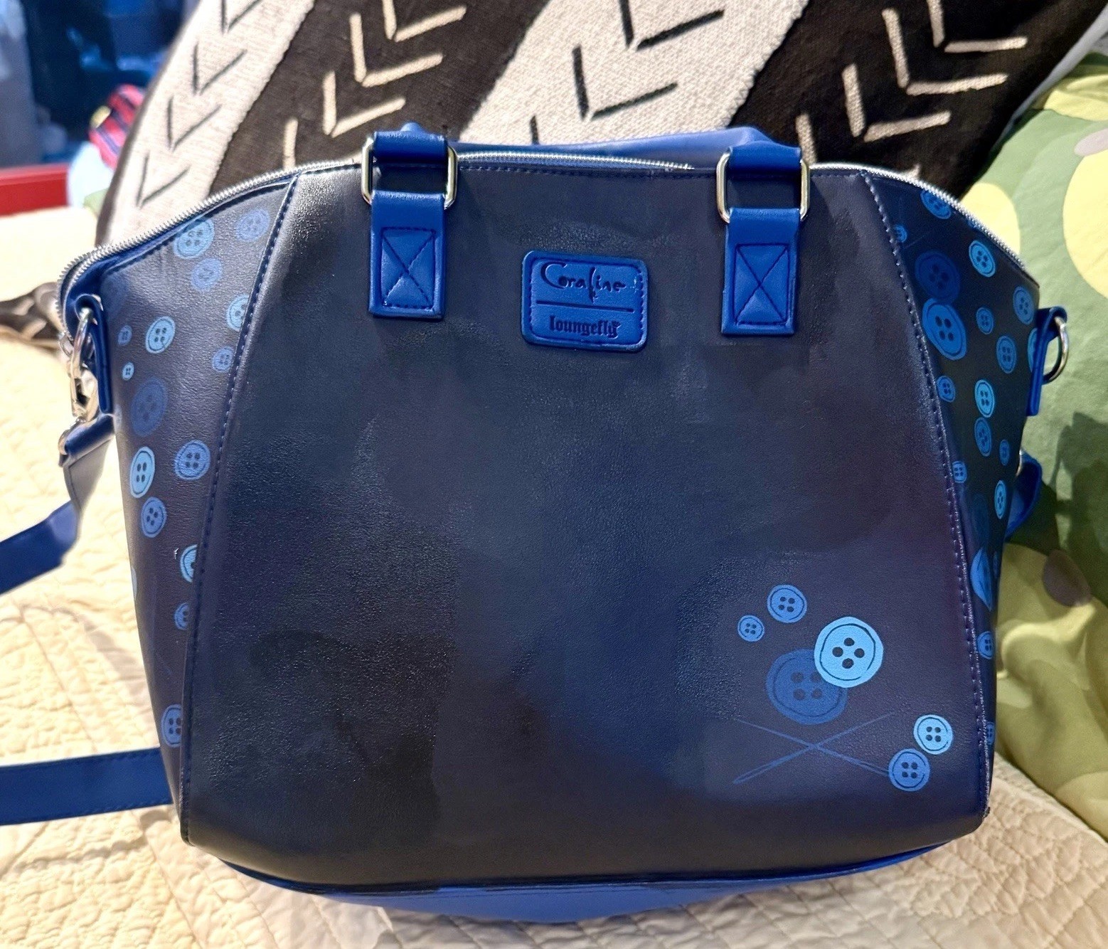 CORALINE Tunnel LOUNGEFLY TOTE Bag Handles & Crossbody EUC Large 11″