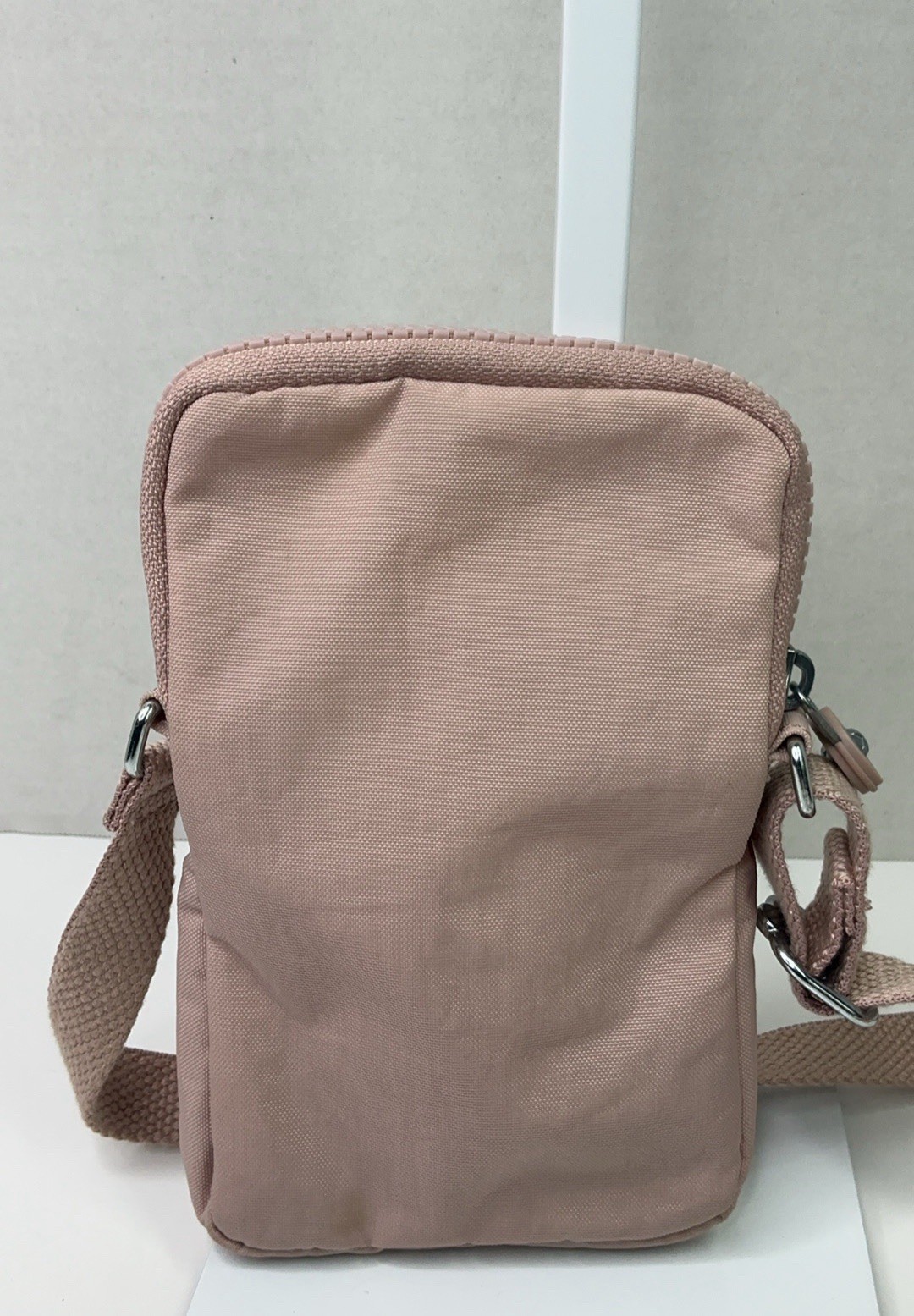 Kipling Pink Small Crossbody Zip Bag Adjustable Detachable Strap Pockets Lined