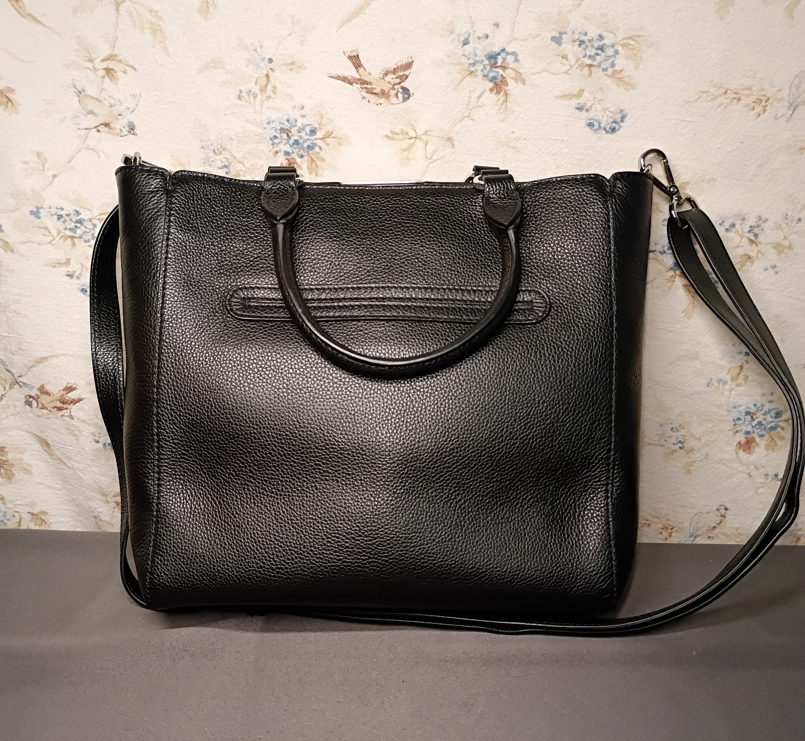 BRIGHTON Daniela Andalusia Collection Black Tote Bag removable strap