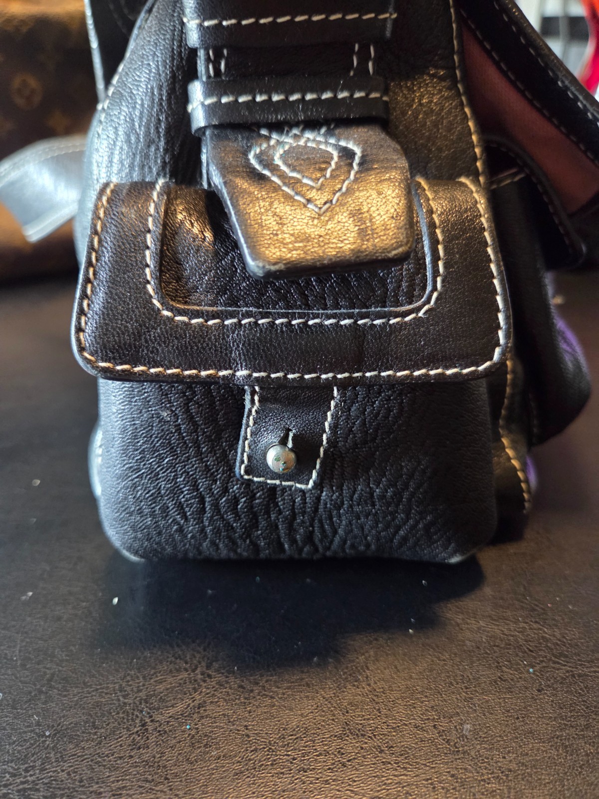 Authentic Luella Bartley Black Leather Satchel – Y2K Gisele Style – Silver HW