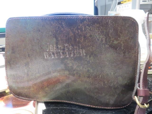 Jean Paul Gaultier v-Cyber iridescent Logo handbag purse shoulder rust green