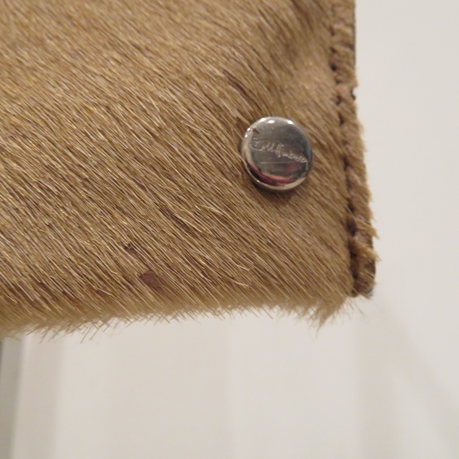 Bill Amberg Small Brown Hair‑On Leather Envelope Bag Top Handles Snap Closure