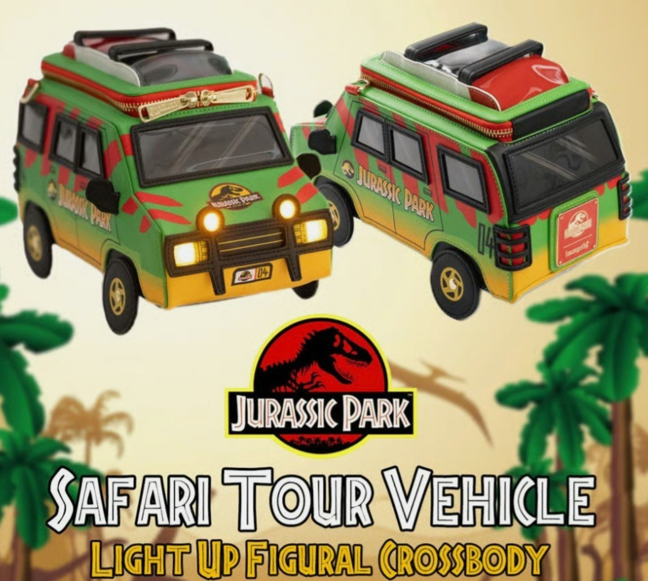 Loungefly Jurassic Park Safari Tour Vehicle & 30th Anniversary Card Holder SET
