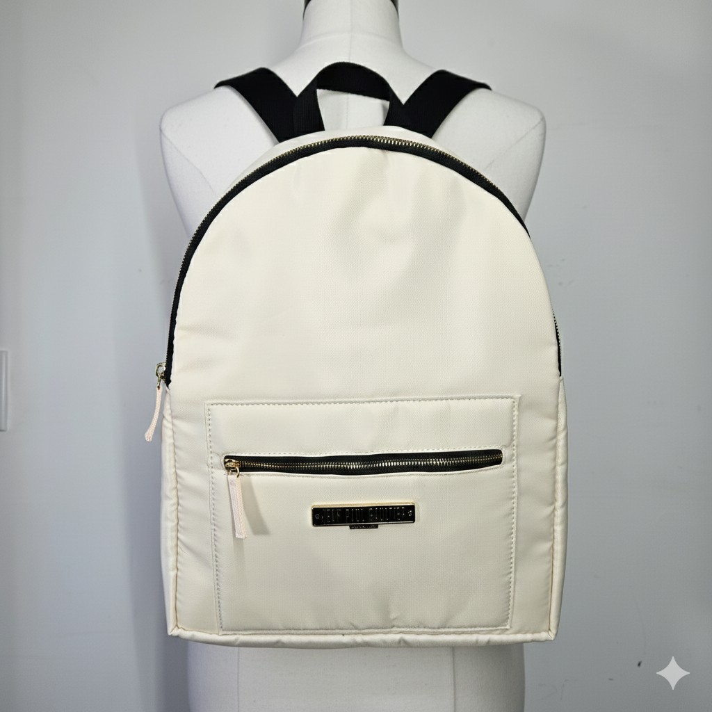 Jean Paul Gaultier Parfums 11x14x5″ Backpack NEW Blush Pink Lined Pockets Luxury