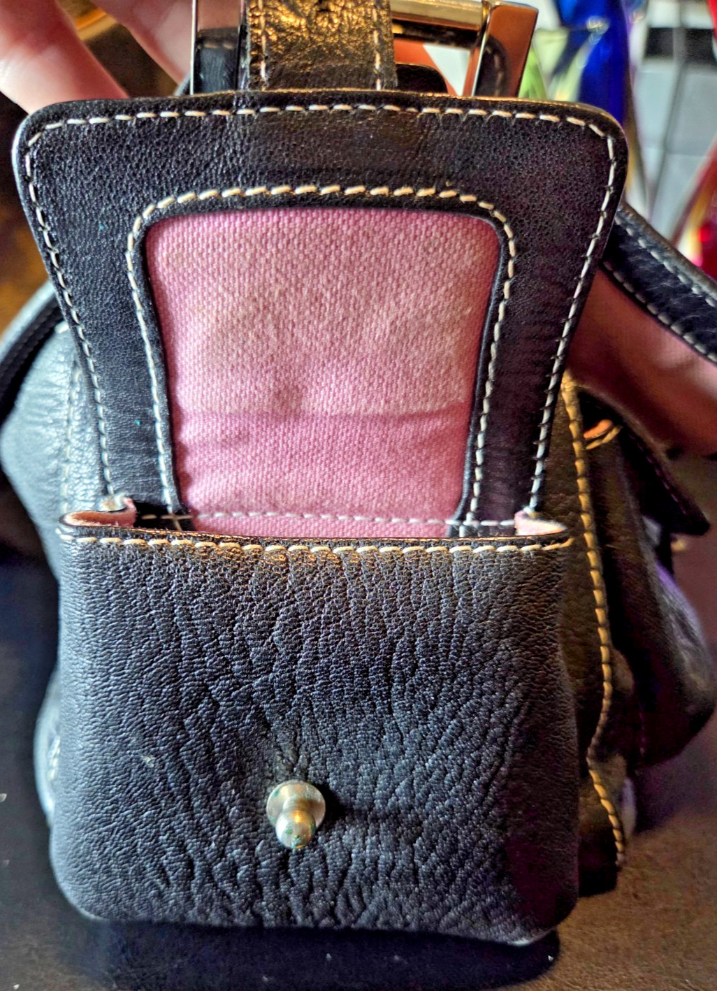 Authentic Luella Bartley Black Leather Satchel – Y2K Gisele Style – Silver HW