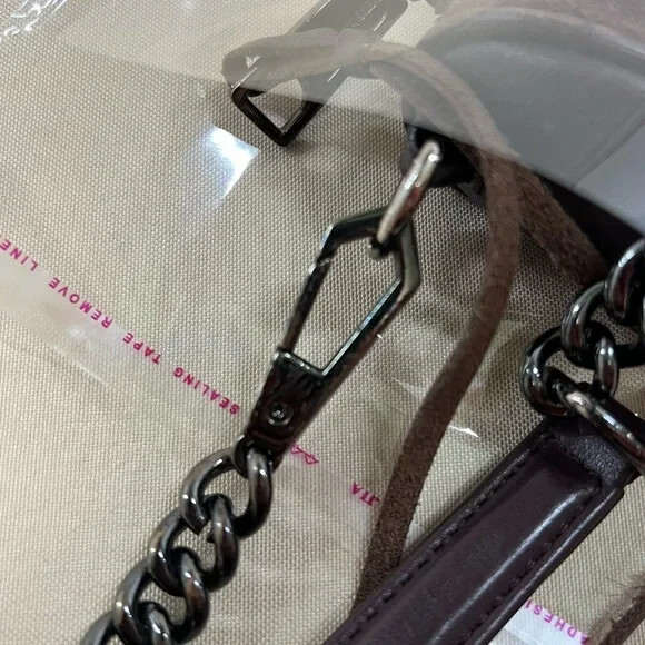 Rebecca Minkoff Large Mac Handbag Wine Red Suede Leather Chain Crossbody Bag