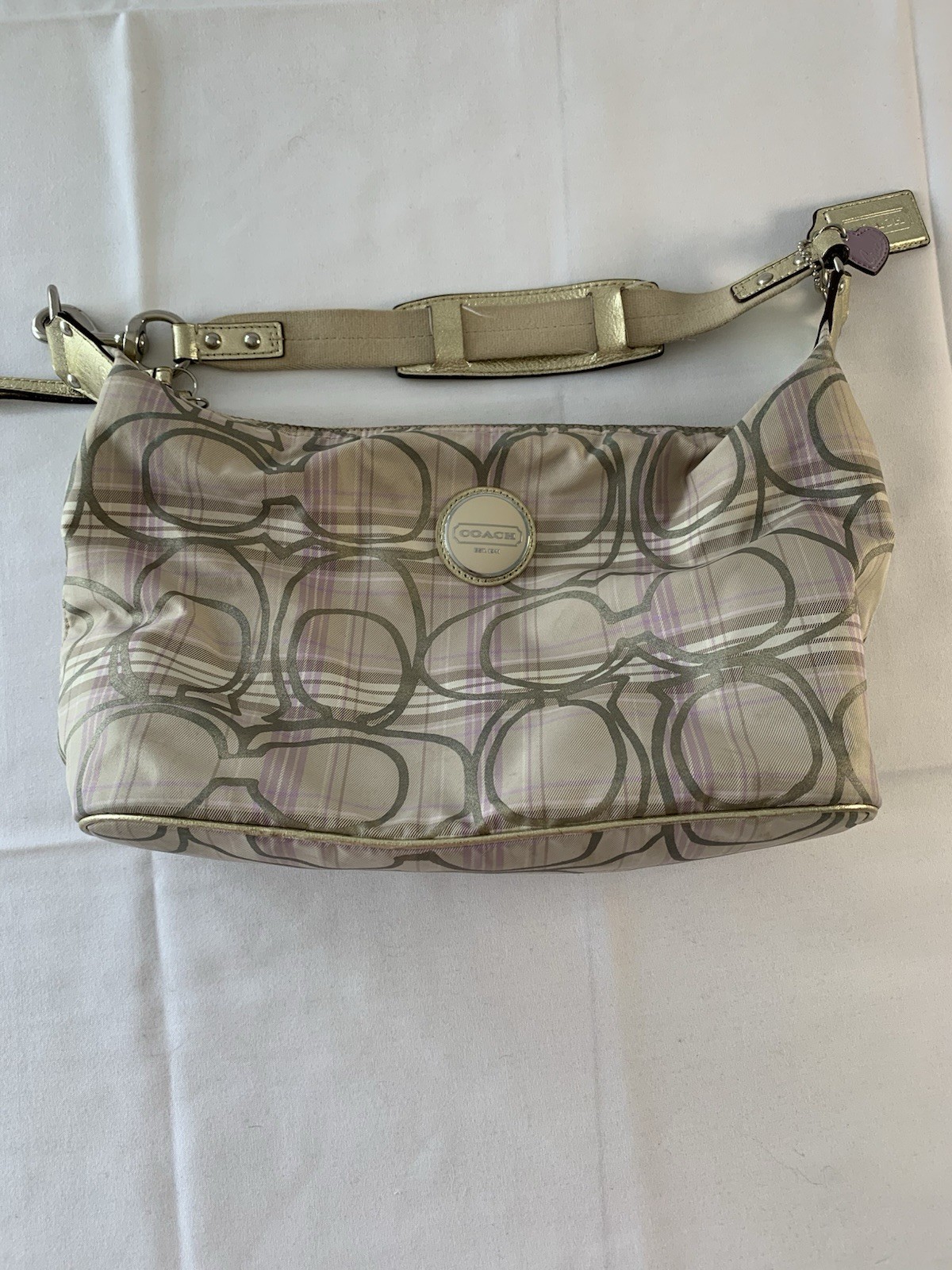 Coach F17209 Signature Plaid Hobo Bag Multicolor See Photos