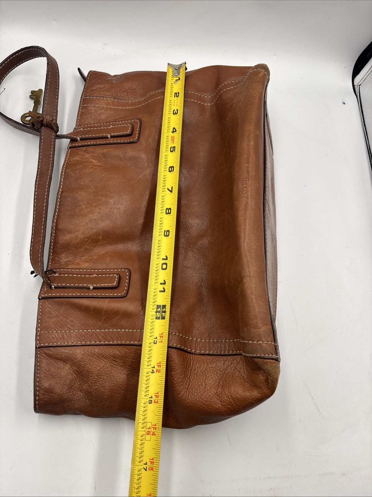 Fossil Emma Women’s Handbag Brown Leather Inner Pockets Double Handle Tote Bag
