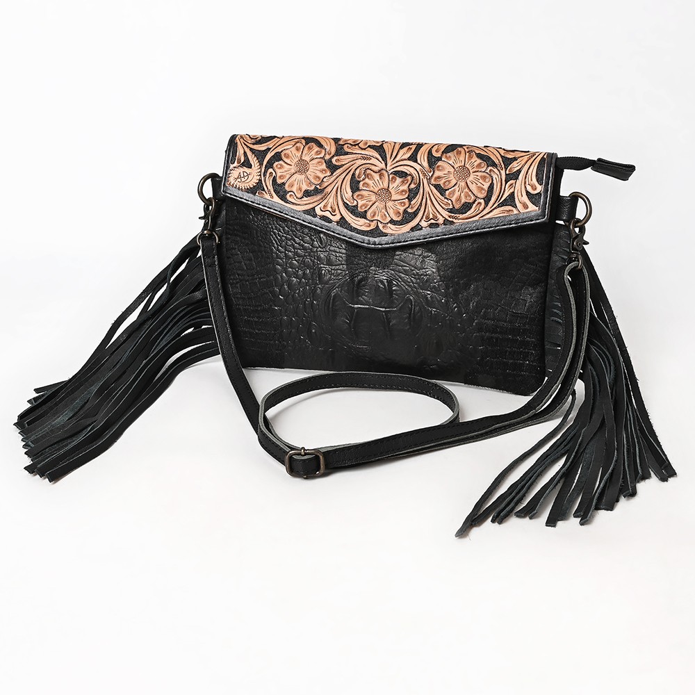 AD American Darling Western Genuine Leather Hand-Tooled Wallet Hand Bag with