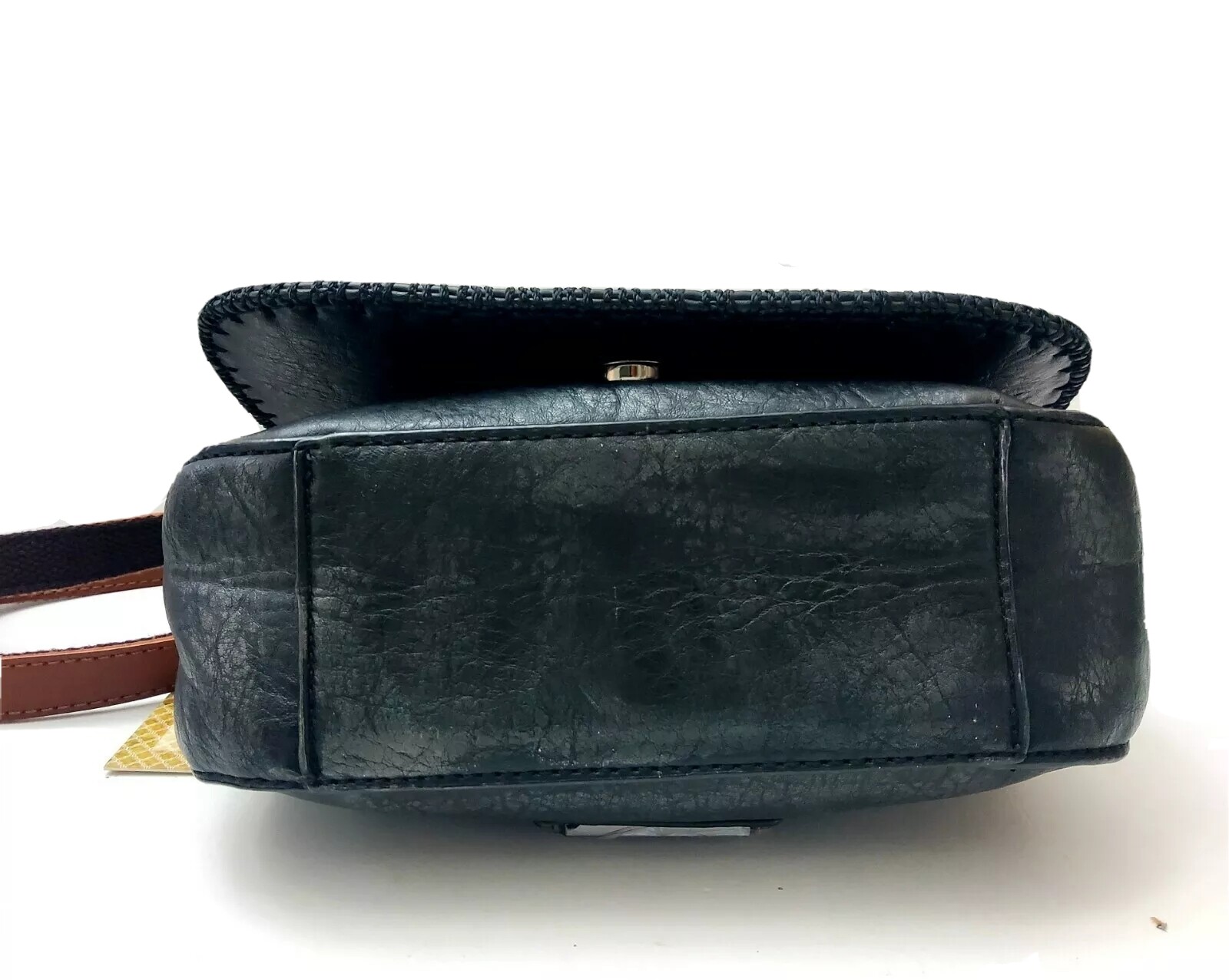 Hayden Harnett Alissa Crossbody Black W Brown Strap Shoulder Bag Handbag HH18319