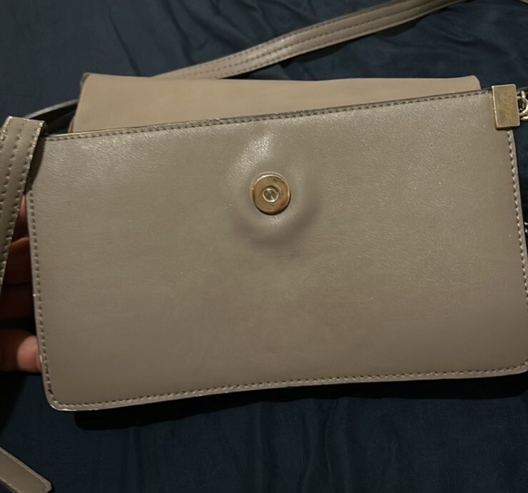 Chloé Chloe Small Faye Leather & Suede Shoulder Crossbody Bag Motty Grey