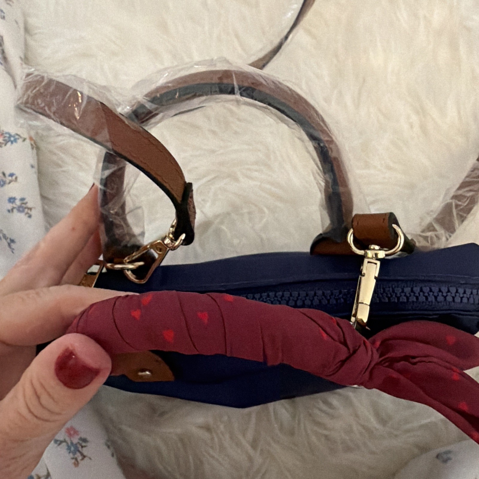Madden Girl Blue Mini Tote Bag Crossbody Hook for Charm NEW