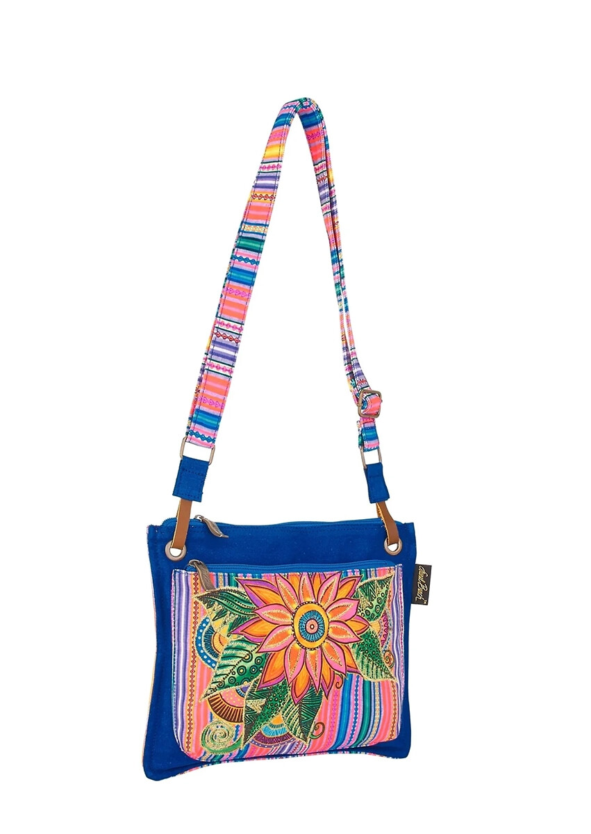 Women’s Laurel Fleur Del Sol Flowers Crossbody Bag, 11.5” x 9.5”
