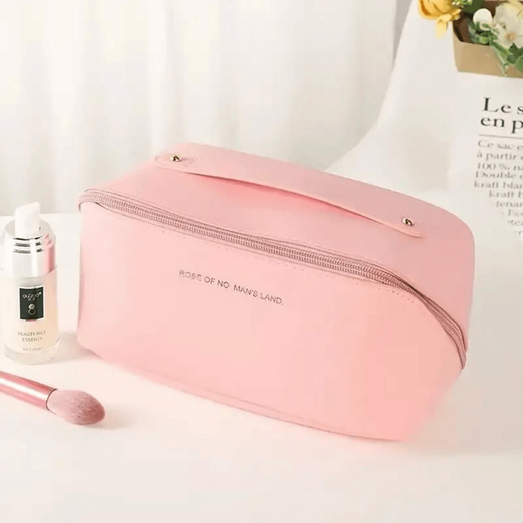 NWT Gorgeous Big Pink Multi Compartments Travel Organizer Makeup Cosmetics Bag
