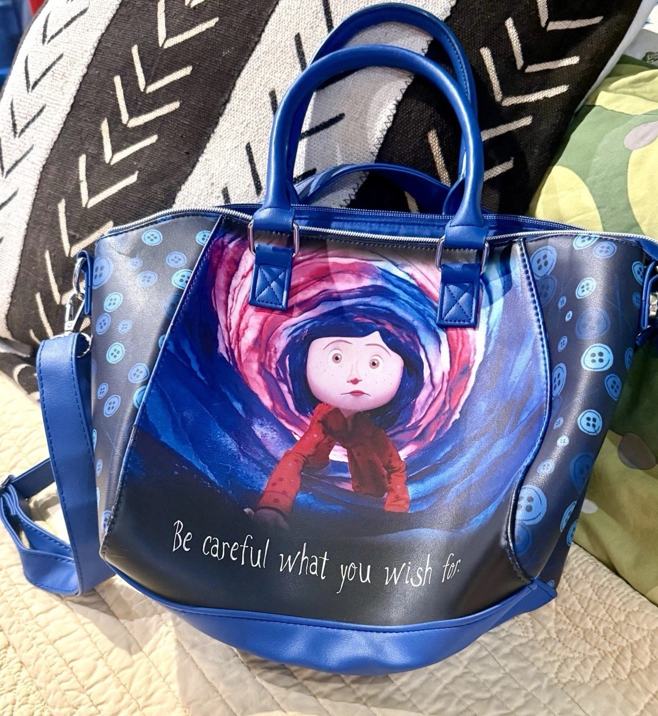 CORALINE Tunnel LOUNGEFLY TOTE Bag Handles & Crossbody EUC Large 11″