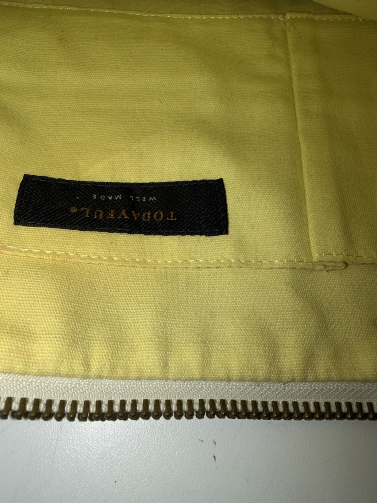 Ivy House Crest Striped Canvas Clutch Bag Pouch Olive Green Black With Tassel