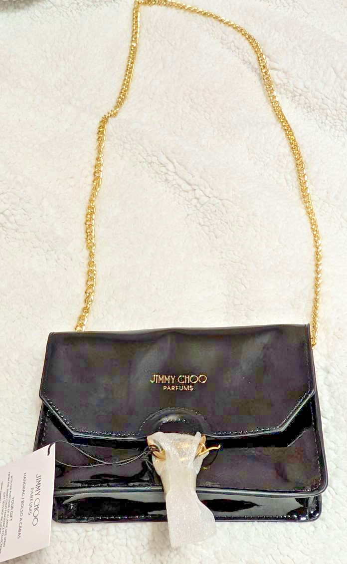 Jimmy Choo Parfums Handbag Crossbody Black Small with Chain Strap BNWB