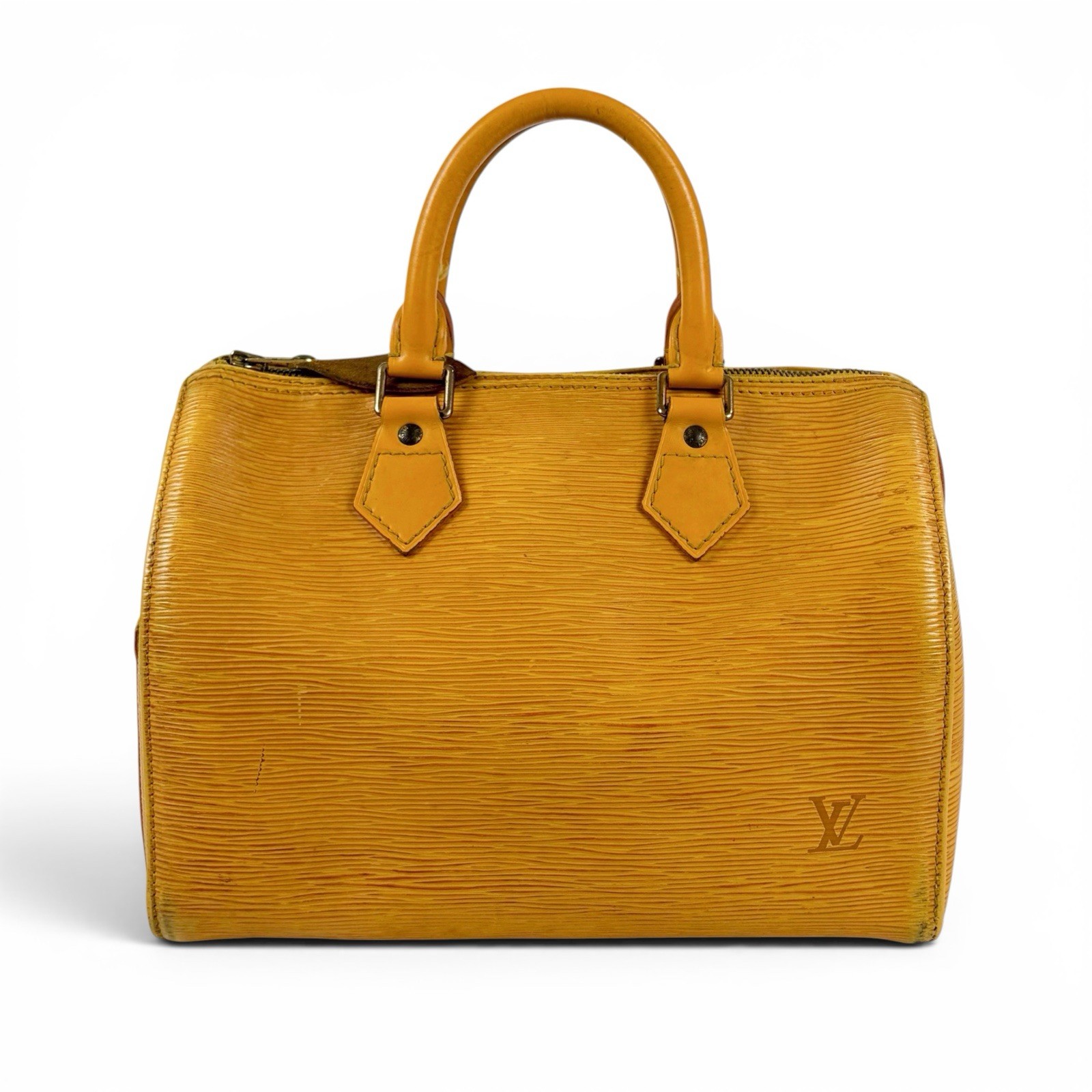 Louis Vuitton Speedy Satchel 25 Tassili Yellow Epi Leather Used Authentic