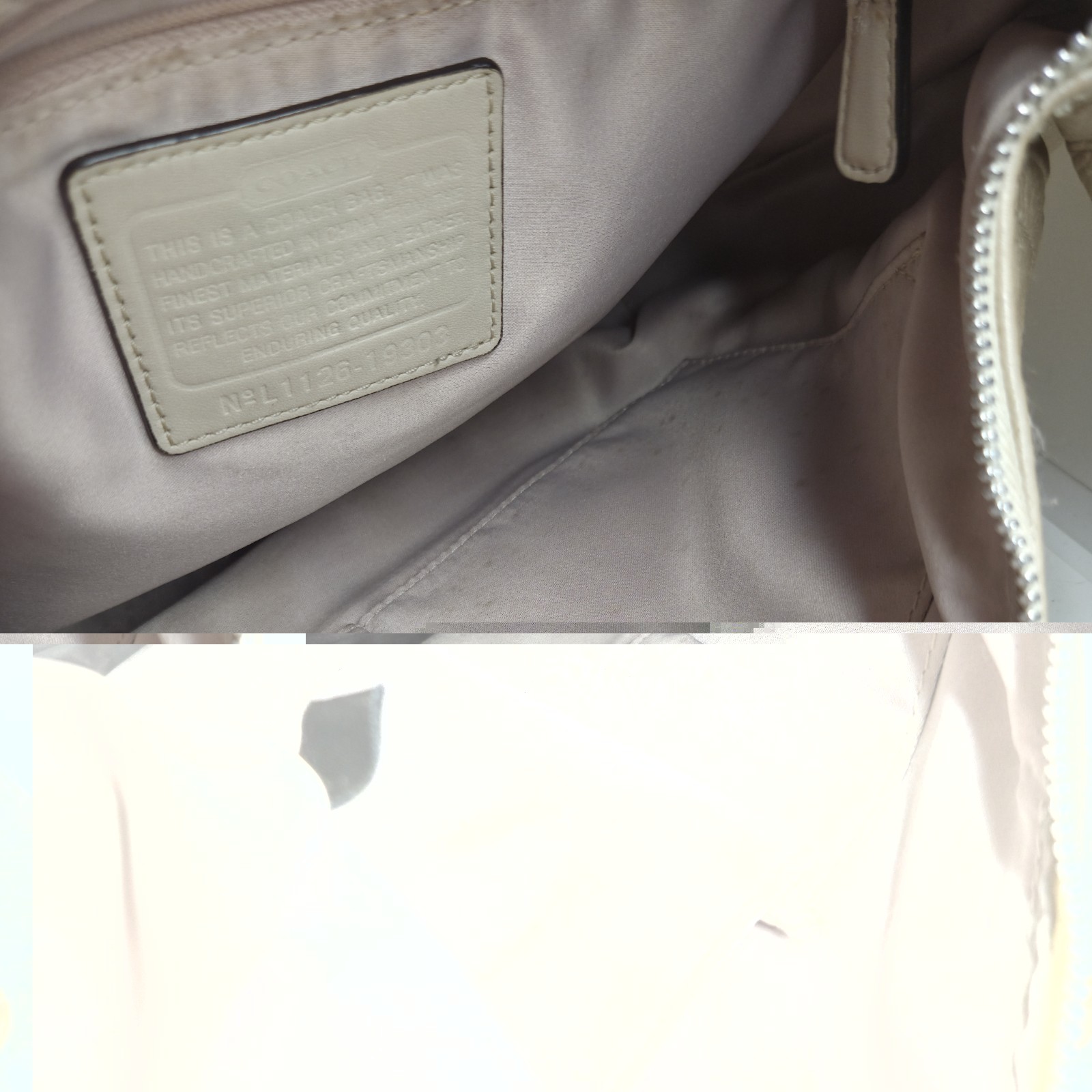 COACH KRISTIN CHAMPAGNE LEATHER HOBO SHOULDER HANDBAG L1126-19303 EUC Clean