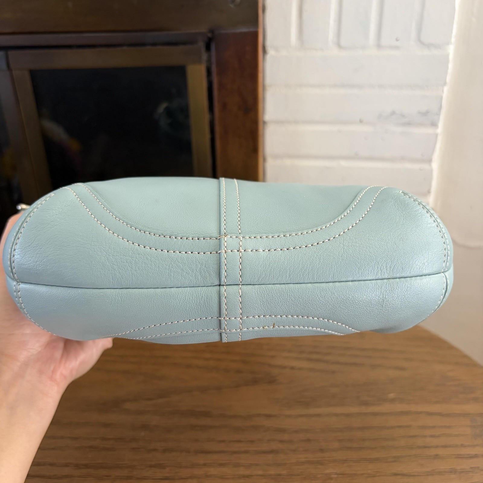 Vintage Coach Light Blue Small Hobo SoHo Shoulder Bag Y2K