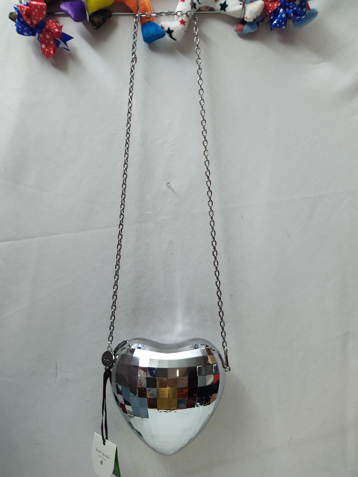 Kate Spade New York Disco Silver Heart Chain Strap Crossbody Bag – NWT