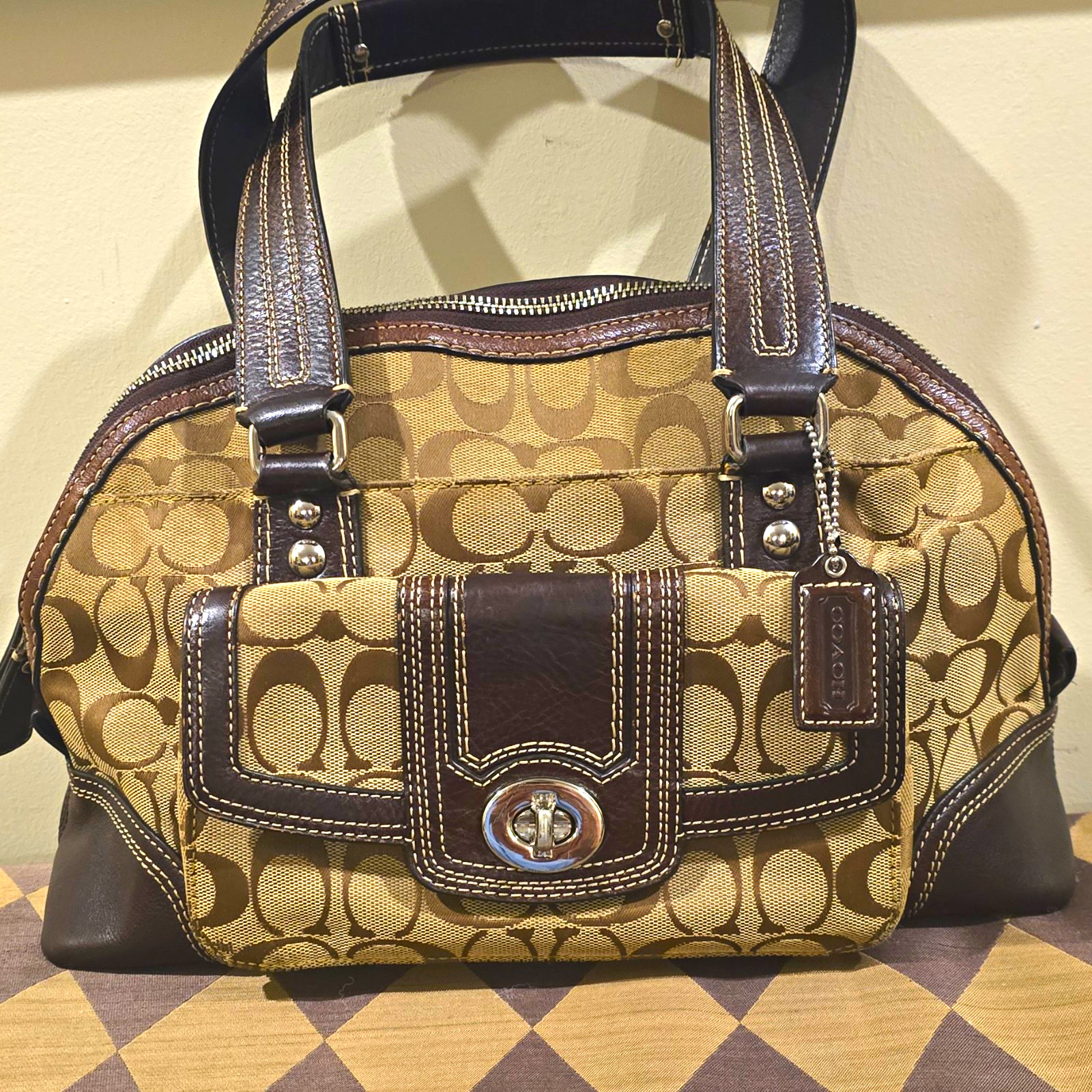 2010 Coach Miranda Satchel/hampton Collection Brown/Silver Hardware
