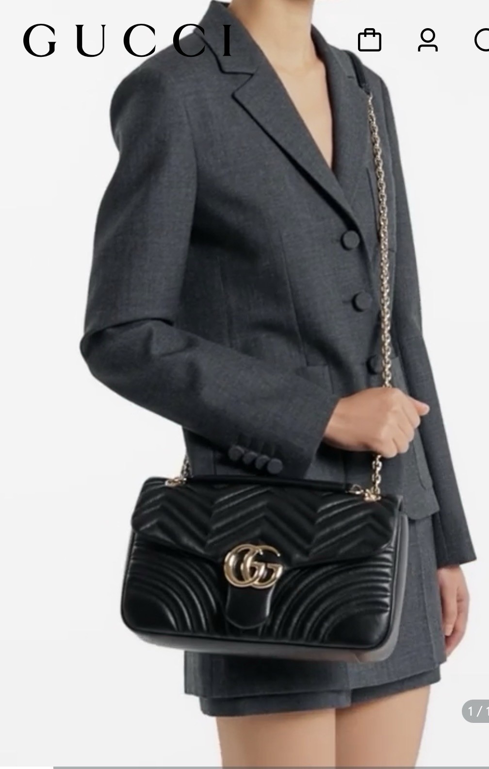 Gucci Black GG Marmont large shoulder bag SOLD OUT ONLINE $3400 MSRP