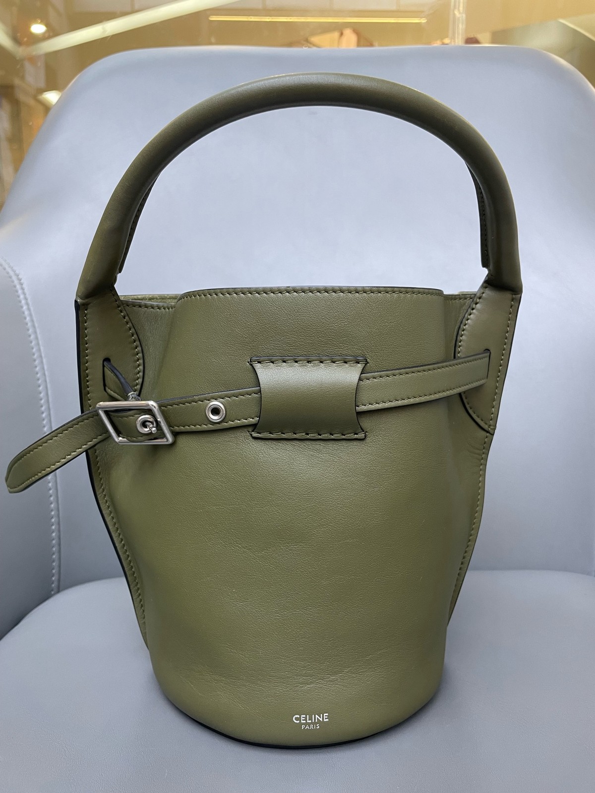 Celine Big Bag Mini Olive Green Smooth Calfskin Handbag Crossbody Duty Paid