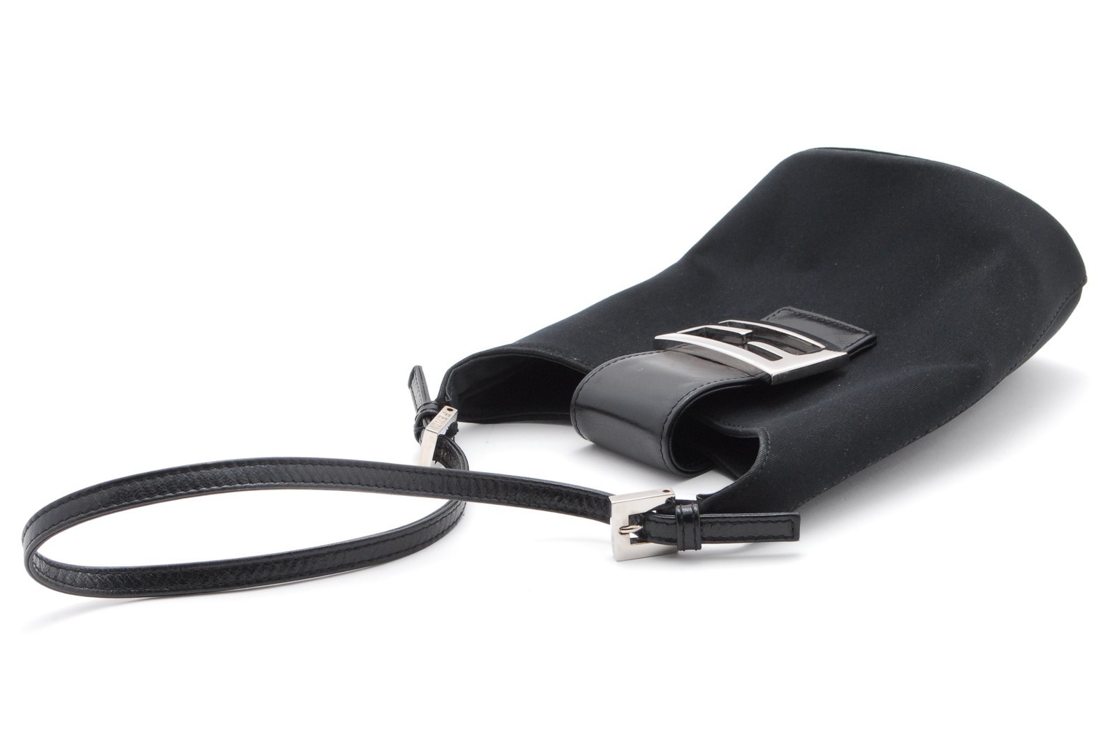 Rare* FENDI Mamma Spandex Nylon Leather Handbag Black