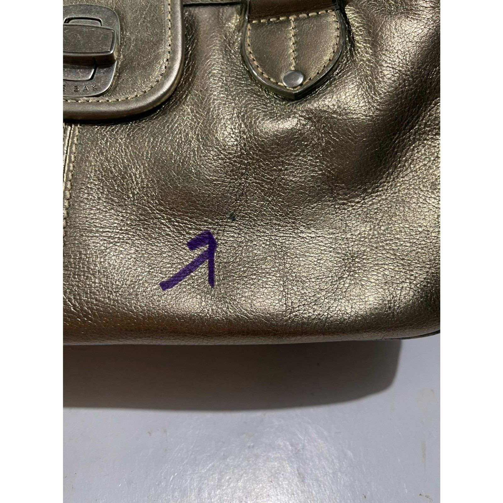 The sack original Y2K mini handbag metallic gold leather crop VTG casual women