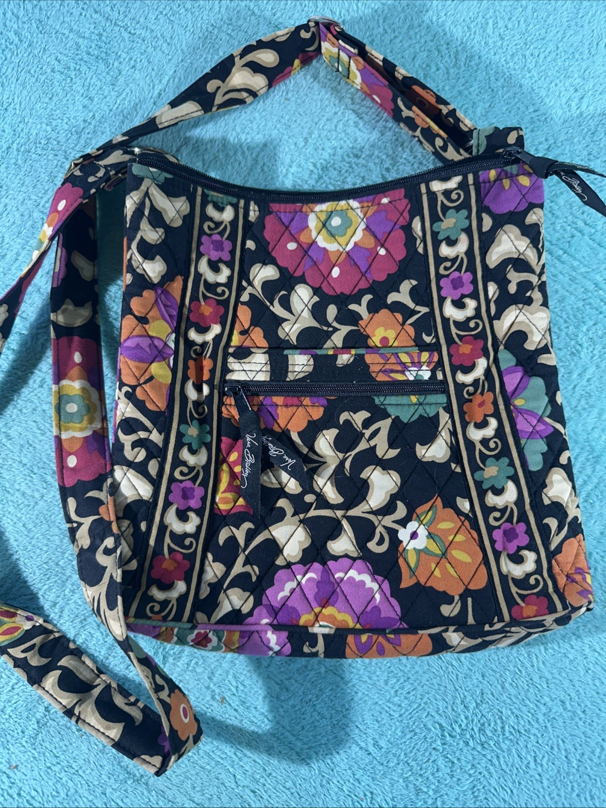 Vera Bradley Suzani Paisley Print Quilted Cotton Crossbody Bag Purse Adjustable
