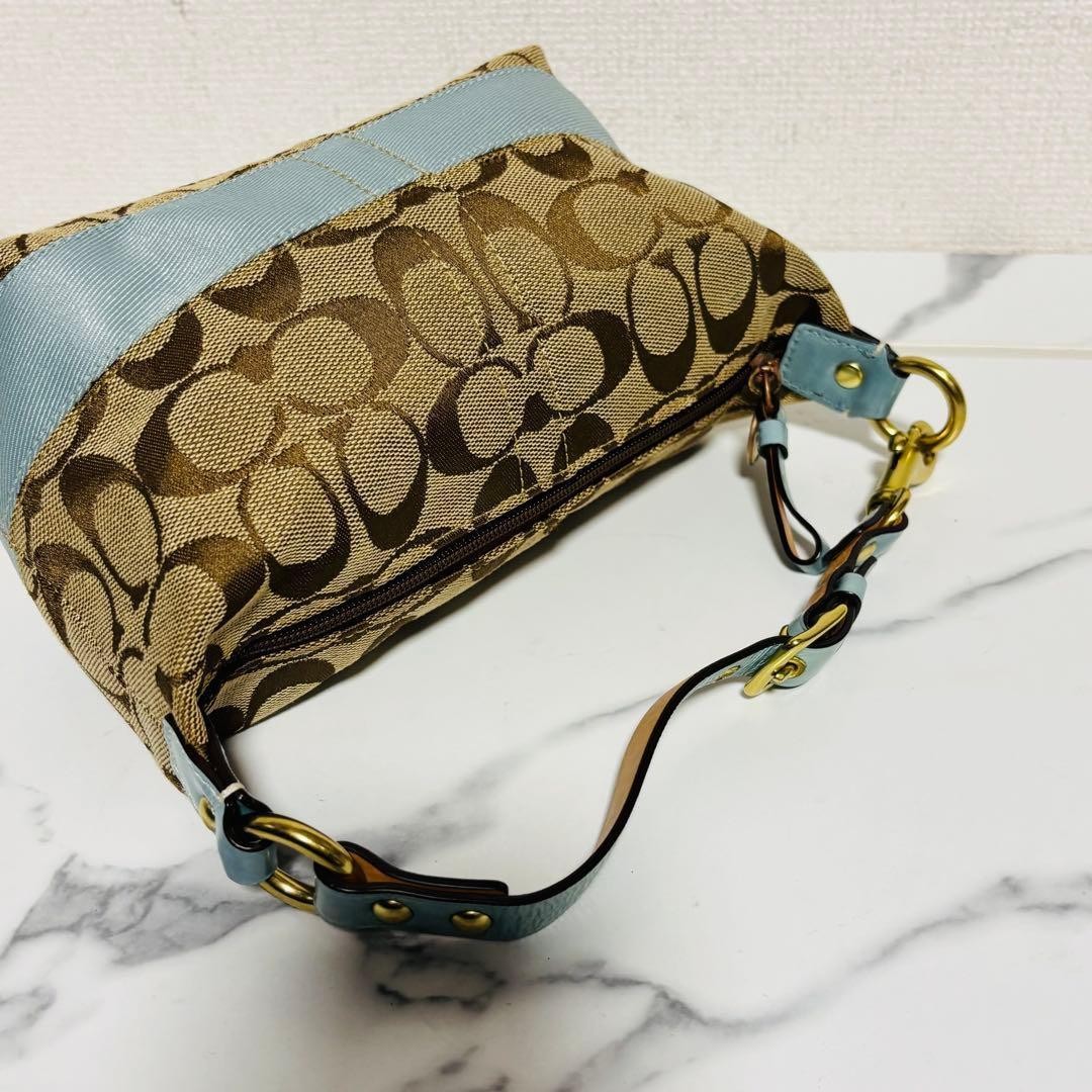 COACH Vanity Pouch Signature Bag Blue